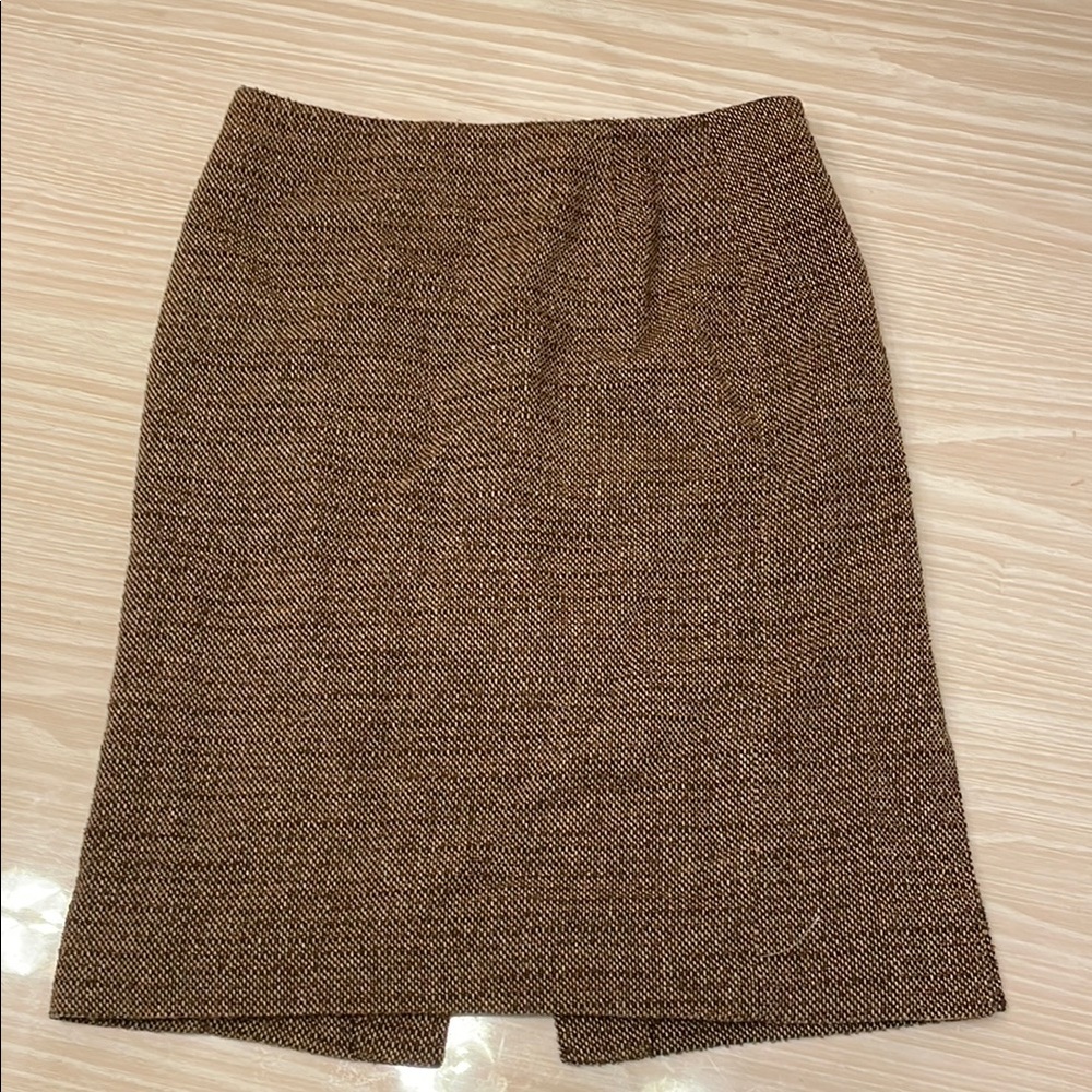 Valentino Elegant Brown Tweed Skirt